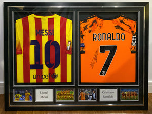 Framed & Signed Messi & Ronaldo Strips